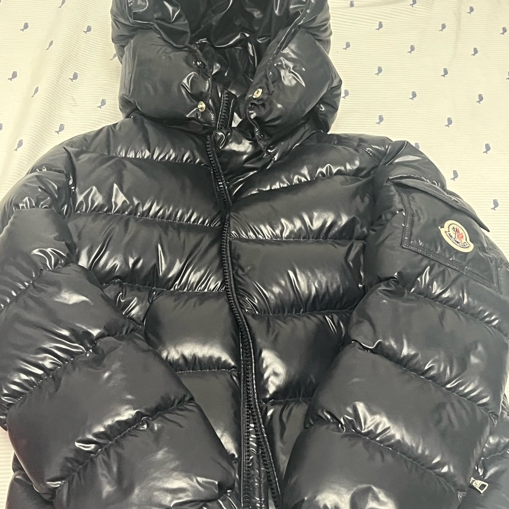 Moncler Shiny Black Hooded Jacket